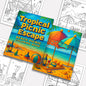 Tropical Picnic Escape Coloring Page – 48 Pages – Beach Picnic Theme – For Adults