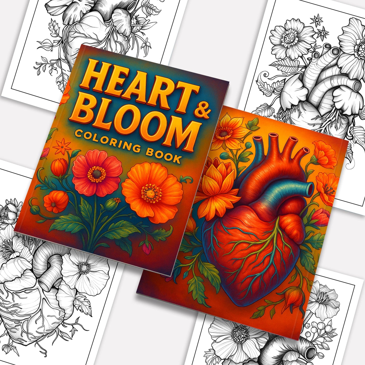 Heart & Bloom Coloring Pages – 60 Floral Anatomy Designs for Adults