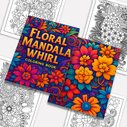 Floral Mandala Whirl Coloring Pages – 48 Intricate Designs for Adults