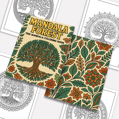 Mandala Forest – Tree Mandala Coloring Pages – 48 Pages – Detailed, Spiritual, Symmetrical Patterns – For Adults