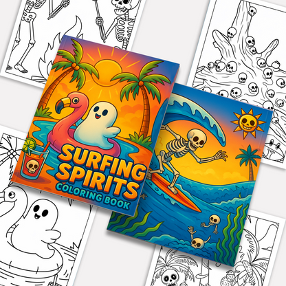 Surfing Spirits Coloring Pages – 48 Halloween in Hawaii Activities for Kids