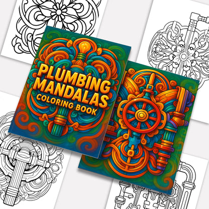 Plumbing Mandalas Coloring Pages – 48 Industrial Pipe Art Designs for Adults