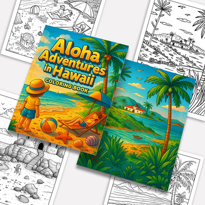 Aloha Adventures in Hawaii Coloring Pages – 48 Summer Fun Designs for Kids