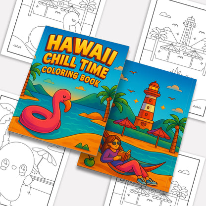 Hawaii Chill Time Coloring Pages – 48 Summer Beach Scenes for Kids