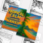 Tropical Calm Coloring Pages – 48 Peaceful Hawaii Coastline Illustrations for Adults