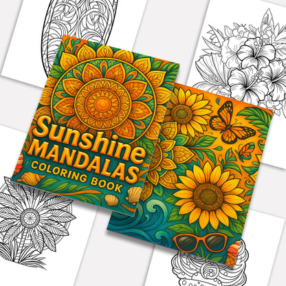 Sunshine Mandalas Coloring Pages – 48 Pages – Radiant Patterns, Relaxing Summer Vibes, Bold Designs – For Adults