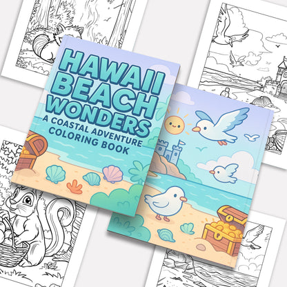Hawaii Beach Wonders Coloring Pages – 48 Seaside Treasures and Fun Castles for Kids
