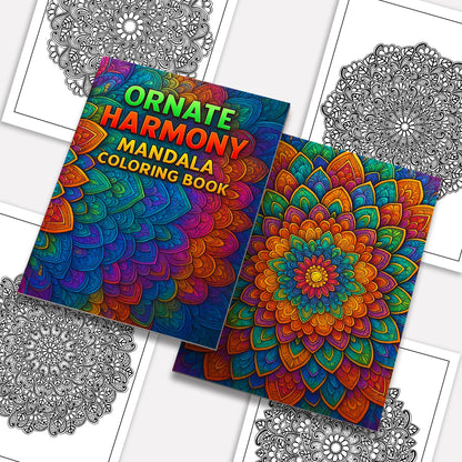 Ornate Harmony Mandala Coloring Pages – 48 Relaxing Designs for Adults