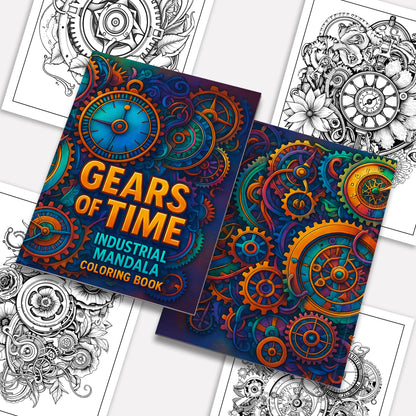 Gears of Time Coloring Pages – 48 Industrial-Themed Mandalas for Adults