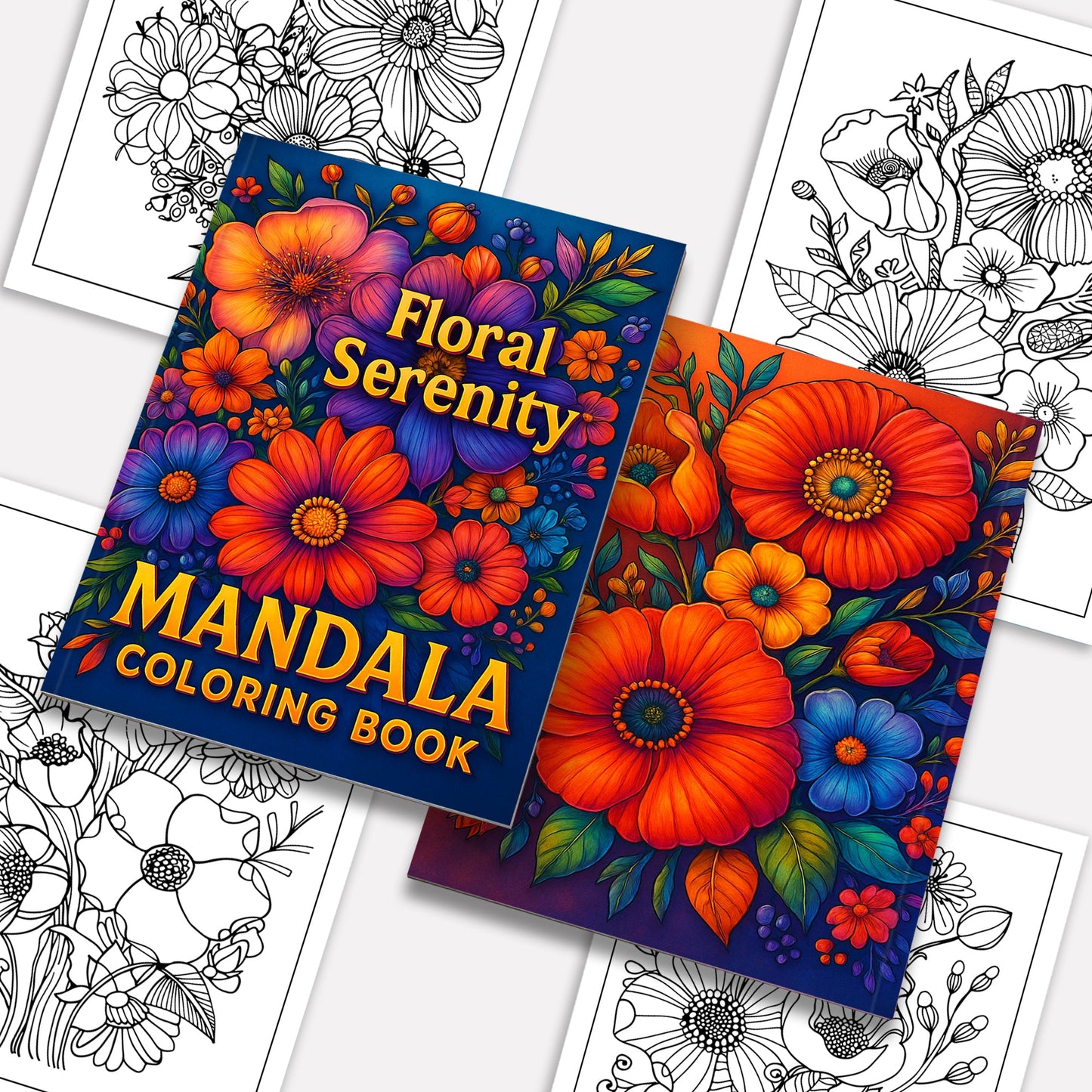 Floral Serenity Mandala Coloring Pages – 48 Relaxing Flower Designs for Adults