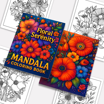 Floral Serenity Mandala Coloring Pages – 48 Relaxing Flower Designs for Adults