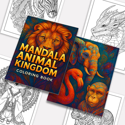 Mandala Animal Kingdom Coloring Pages – 48 Intricate Wildlife Designs for Adults