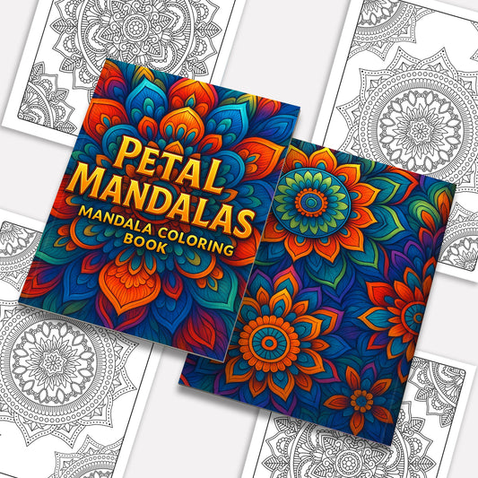 Petal Mandalas – Mandala Coloring Pages – 48 Pages – Intricate, Symmetrical, Nature-Inspired – For Adults