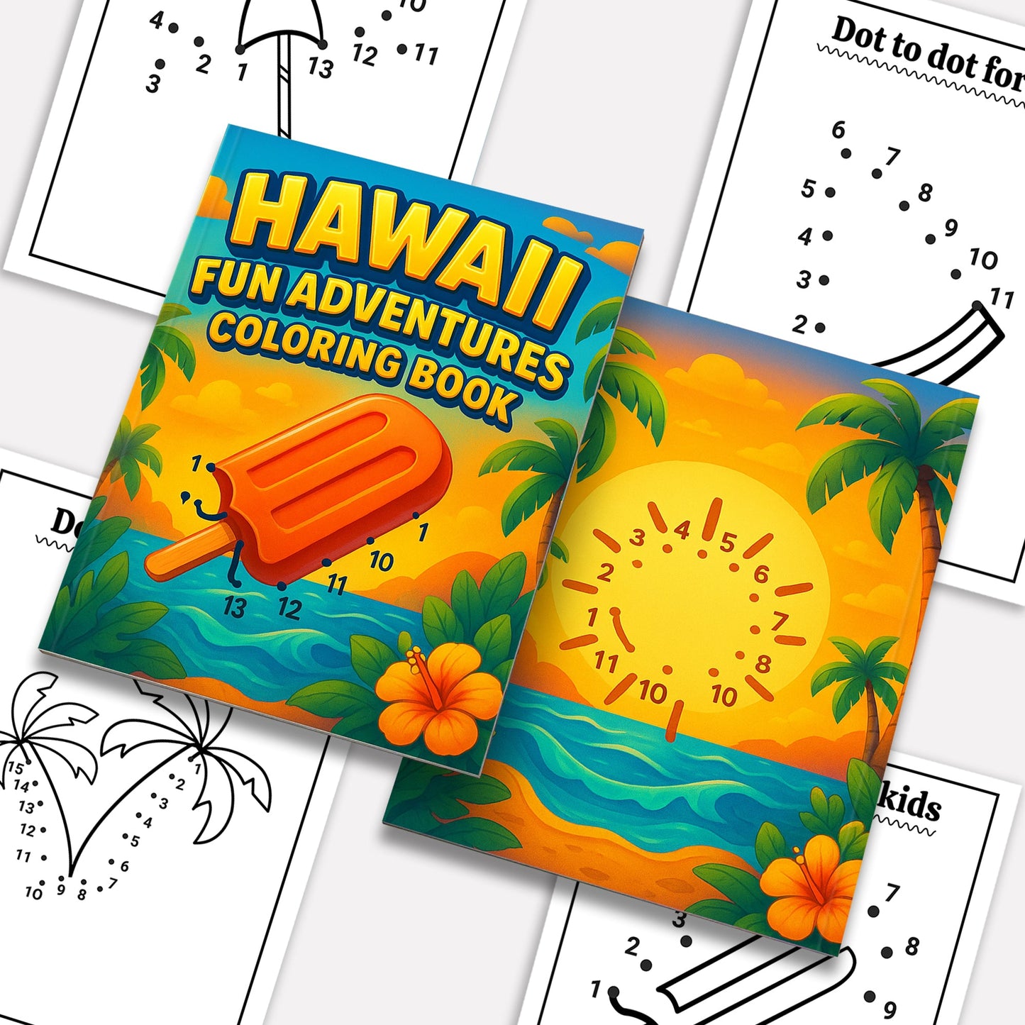 Hawaii Fun Adventures Coloring Pages – 48 Tropical Island Scenes for Kids