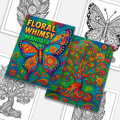Floral Whimsy Mandala Coloring Pages – 48 Intricate Designs for Adults