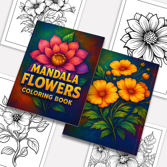 Mandala Flowers Coloring Pages – 48 Relaxing Floral Patterns for Adults to Color