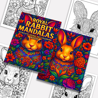 Royal Rabbit Mandalas Coloring Pages – 48 Detailed Animal Mandalas for Adults