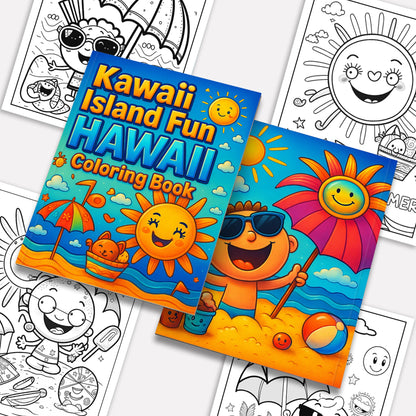 Kawaii Island Fun Hawaii Coloring Pages – 48 Adorable Beach and Ocean Illustrations for Kids