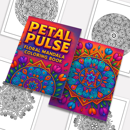 Petal Pulse – Floral Mandala Coloring Pages – 48 Intricate Designs for Adults