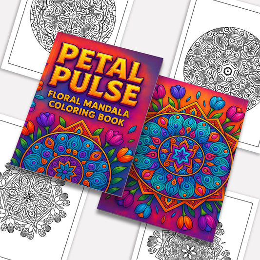 Petal Pulse – Floral Mandala Coloring Pages – 48 Intricate Designs for Adults