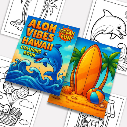 Aloha Vibes Hawaii Coloring Pages – 48 Fun Tropical Scenes for Kids