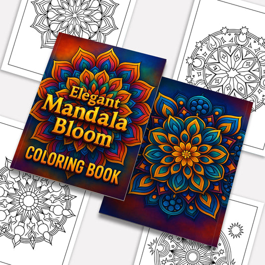 Elegant Mandala Bloom Coloring Pages – 48 Relaxing Floral Circle Patterns for Adults