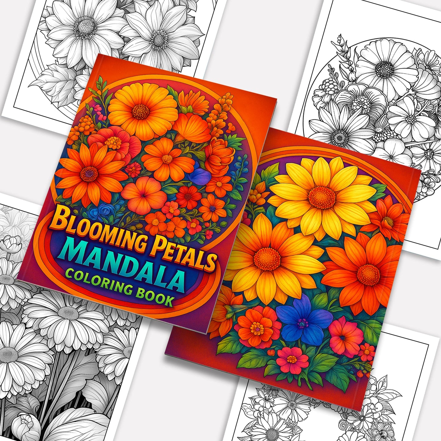 Blooming Petals Mandala Coloring Pages – 48 Detailed Flower Patterns for Adults