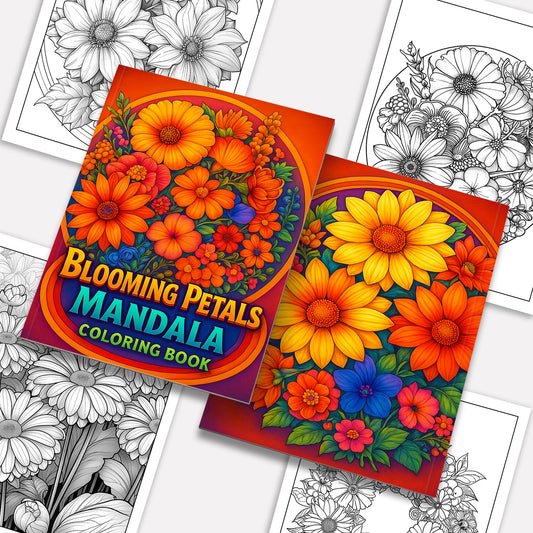 Blooming Petals Mandala Coloring Pages – 48 Detailed Flower Patterns for Adults