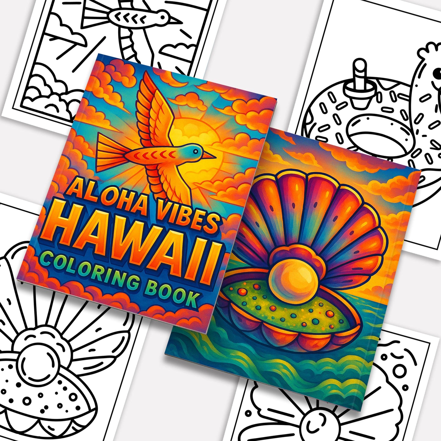 Aloha Vibes Hawaii Coloring Pages – 48 Fun Beach & Island Scenes for Kids