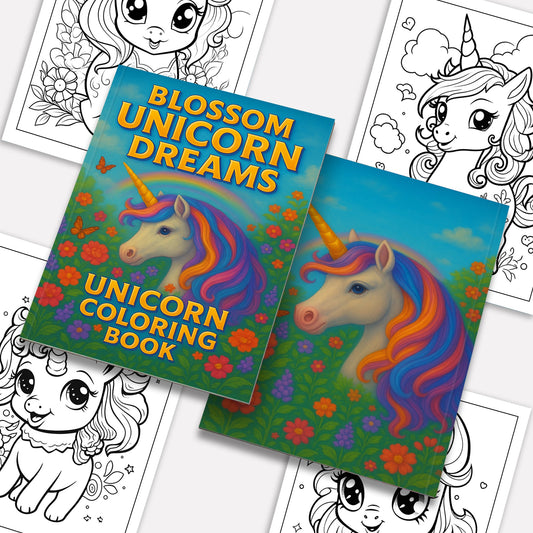Blossom Unicorn Dreams – Unicorn Coloring Pages – 48 Pages – Floral Manes, Garden Scenes, and Graceful Magic – For Kids