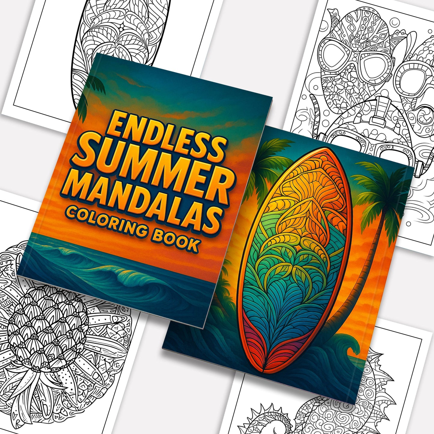Endless Summer Mandalas Coloring Pages – 48 Relaxing Tropical Designs for Adults