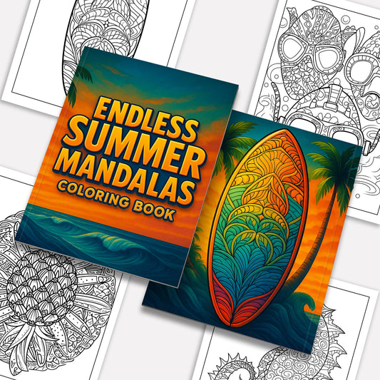 Endless Summer Mandalas Coloring Pages – 48 Relaxing Tropical Designs for Adults