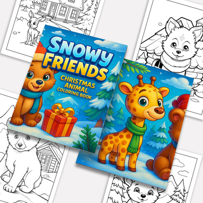 Snowy Friends Coloring Pages – 48 Pages – Cute Winter Animals – For Kids