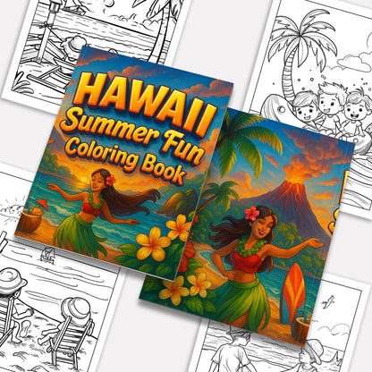 Hawaii Summer Fun Coloring Pages – 48 Beach Activities and Island Adventures for Kids
