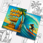 Aloha Spirit Hawaiian Coloring Pages – 48 Pages – Cute Island Life, Palm Trees, Surfboards – For Kids