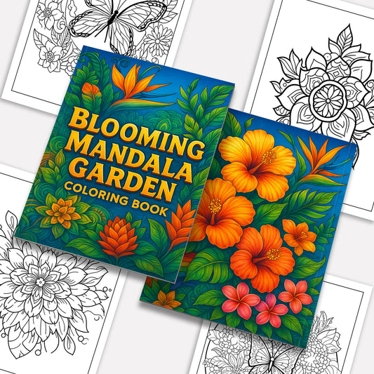 Blooming Mandala Garden Coloring Pages – 48 Floral Designs for Adults