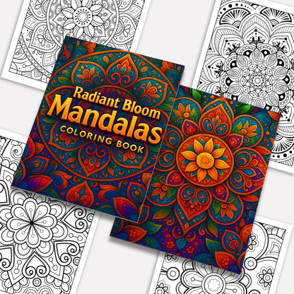 Radiant Bloom Mandalas Coloring Pages – 48 Floral Pattern Designs for Adults
