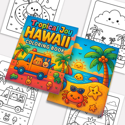 Tropical Joy Hawaii Coloring Pages – 48 Fun and Cute Summer Scenes for Kids