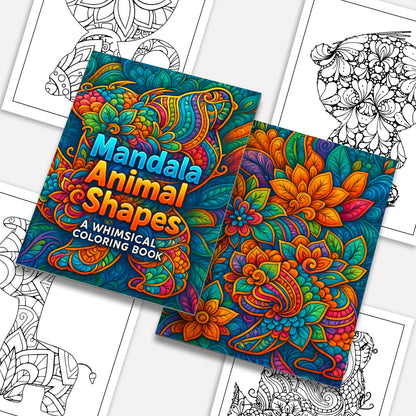Mandala Animal Shapes Coloring Pages – 48 Intricate Silhouette Designs for Adults