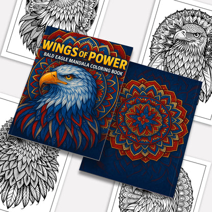 Wings of Power Coloring Pages – 48 Intricate Mandala Eagle Designs for Adults