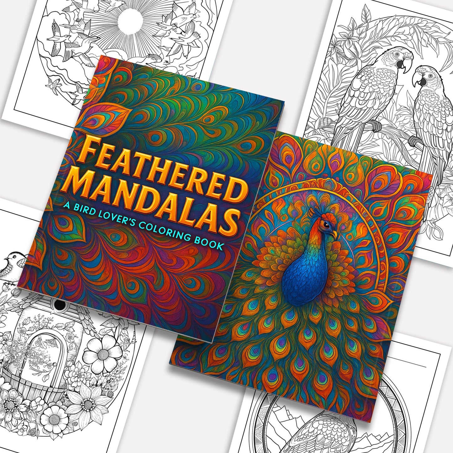 Feathered Mandalas Coloring Pages – 48 Intricate Bird Designs for Adults