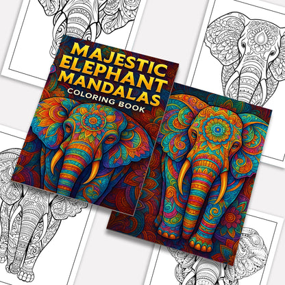 Majestic Elephant Mandalas Coloring Pages – 48 Intricate Animal Designs for Adults