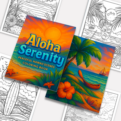 Aloha Serenity Hawaii Coloring Pages – 48 Scenic Ocean Views for Adults