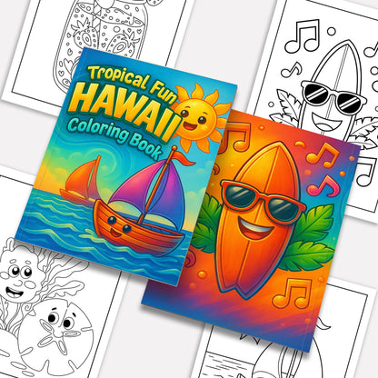 Tropical Fun Hawaii Coloring Pages – 48 Cute Summer Activities for Kids