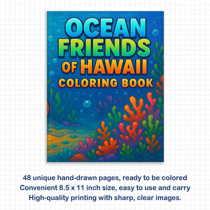 Ocean Friends of Hawaii Coloring Pages – 48 Fun Sea Life Designs for Kids