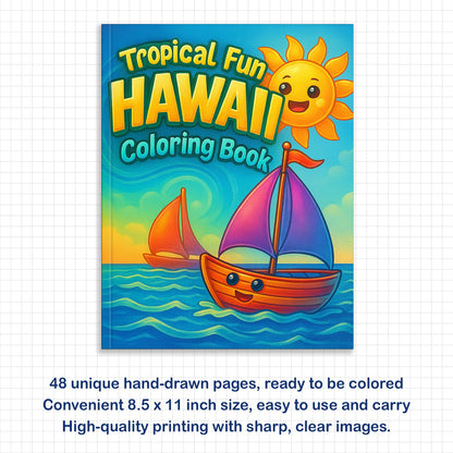 Tropical Fun Hawaii Coloring Pages – 48 Cute Summer Activities for Kids