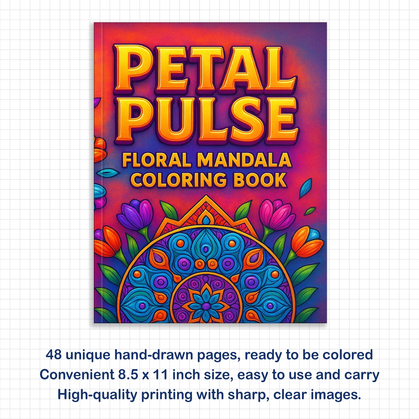 Petal Pulse – Floral Mandala Coloring Pages – 48 Intricate Designs for Adults