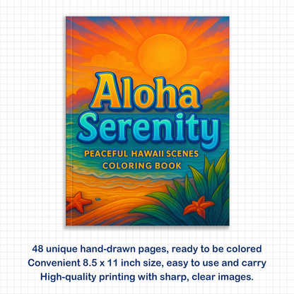 Aloha Serenity Hawaii Coloring Pages – 48 Scenic Ocean Views for Adults