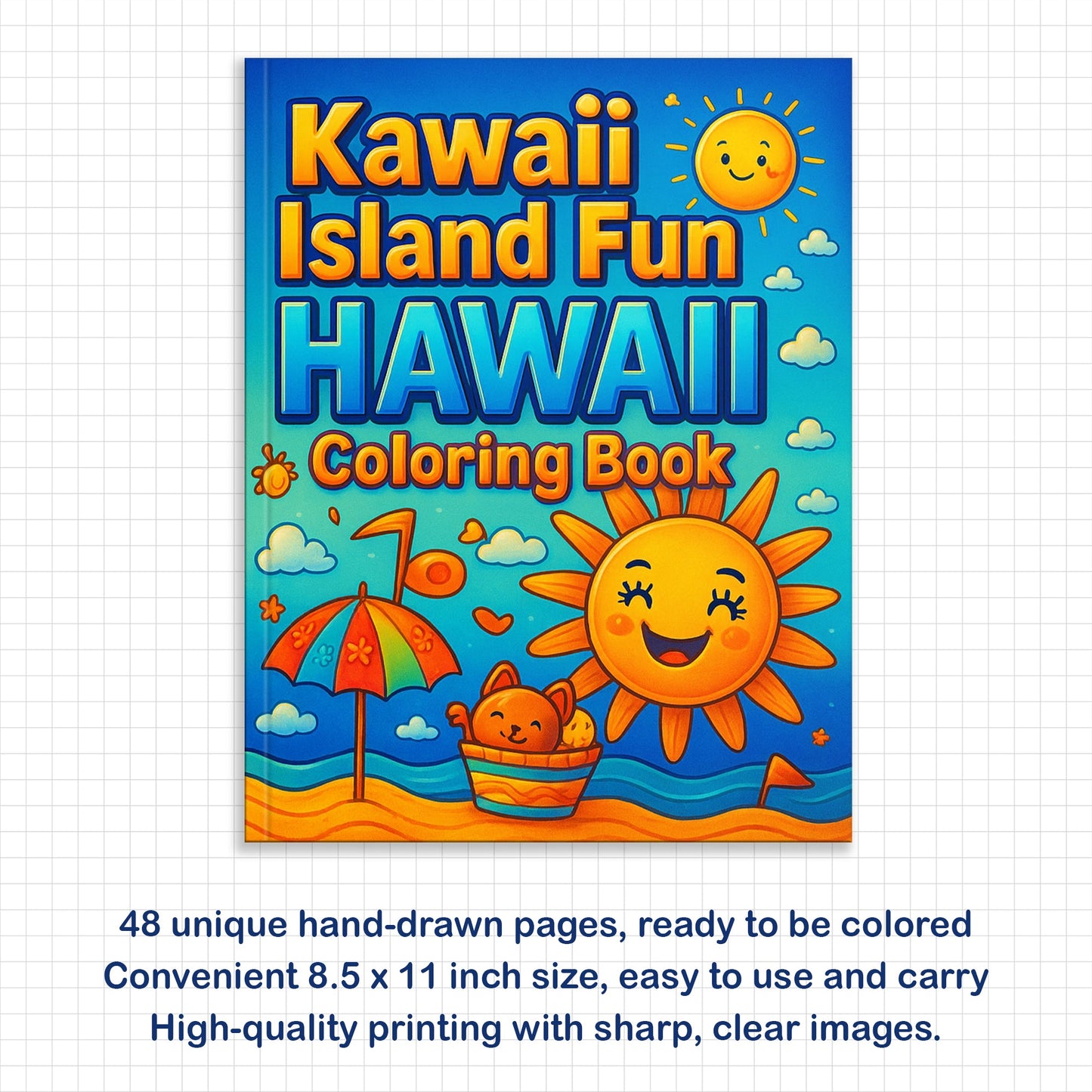 Kawaii Island Fun Hawaii Coloring Pages – 48 Adorable Beach and Ocean Illustrations for Kids