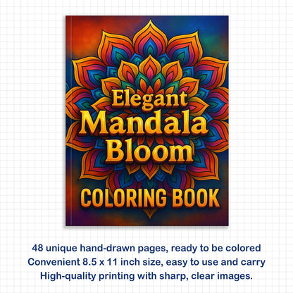 Elegant Mandala Bloom Coloring Pages – 48 Relaxing Floral Circle Patterns for Adults